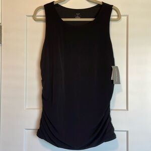 NWT, CJ Banks Slimming Black Tank w/Side Rouche, size X(14)